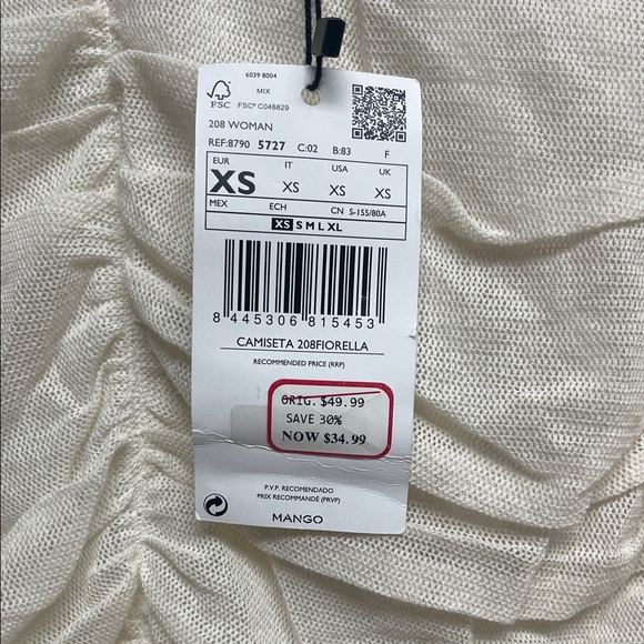 Mango Ivory Ruched Blouse - Picture 3 of 13